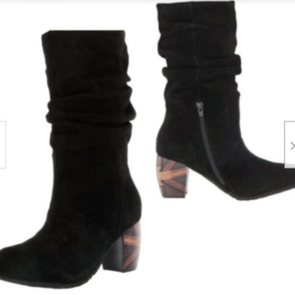 L'Amour Des Pieds Rouched Leather Mid Calf Boots Best Xmas Gift Box Sz 6, 6.5, 7 - Picture 4 of 8